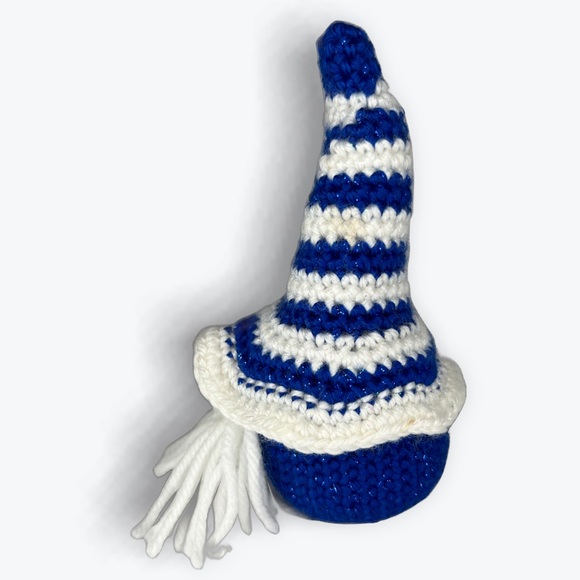 Handmade Crochet Holiday Gnome Hanukkah Theme or Blue Christmas Theme - Picture 7 of 9